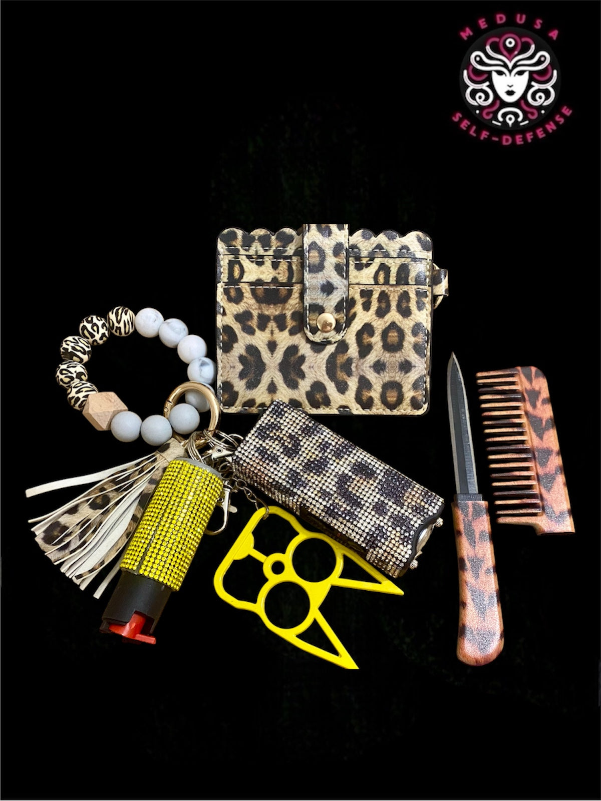 KIT SELF DEFENSE COMB KNIFE LEOPARDATO