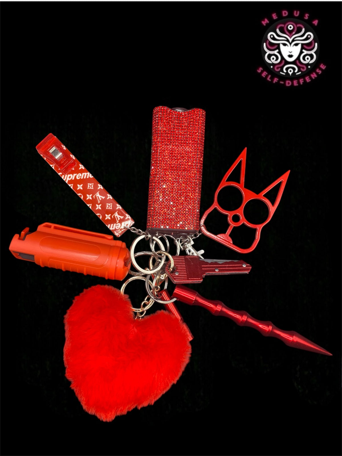 KIT SELF DEFENSE 8 pz Rosso