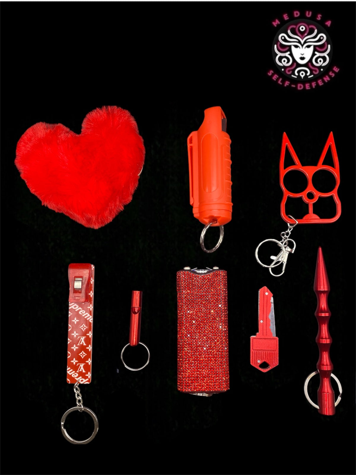 KIT SELF DEFENSE 8 pz Rosso
