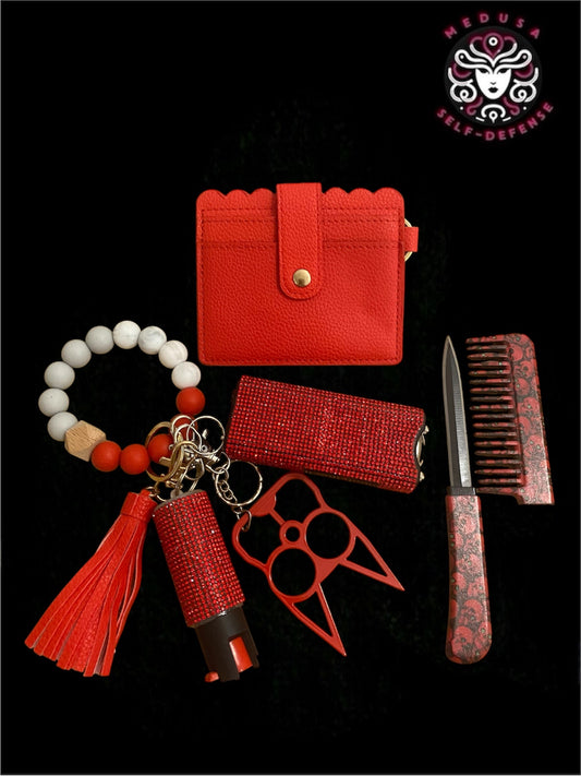 KIT SELF DEFENSE COMB KNIFE ROSSO