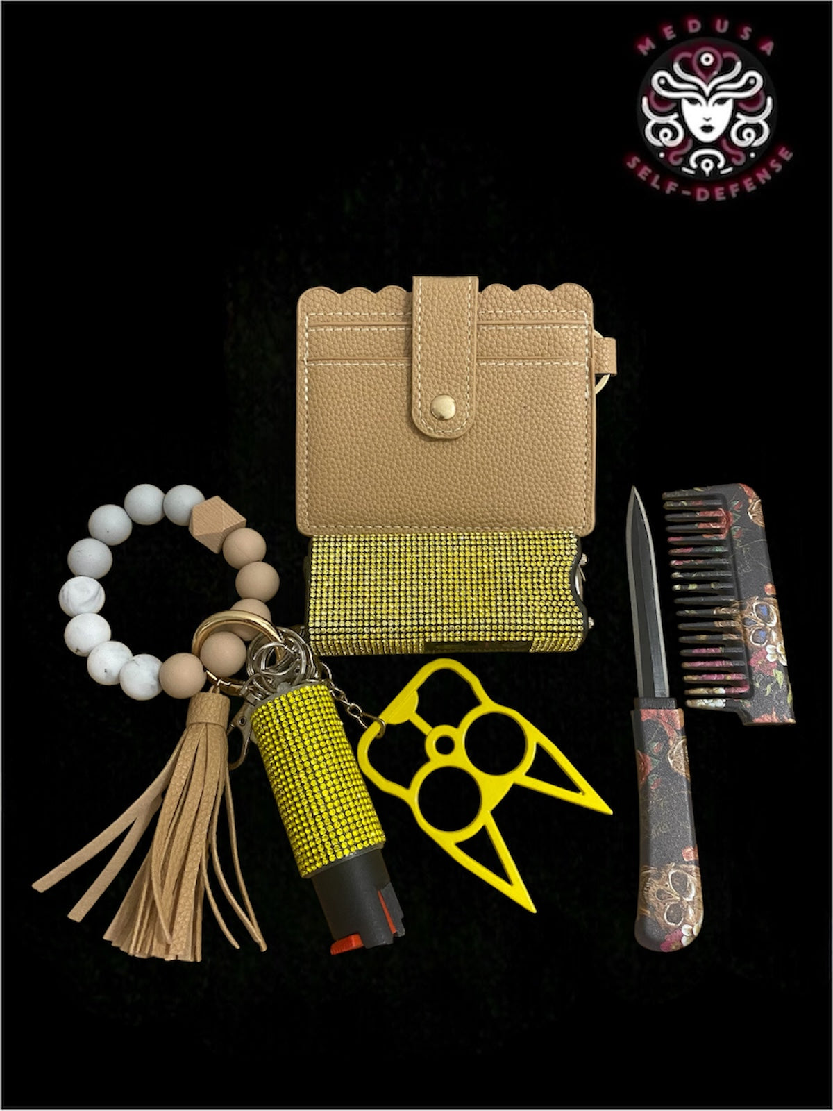 KIT SELF DEFENSE COMB KNIFE GIALLO