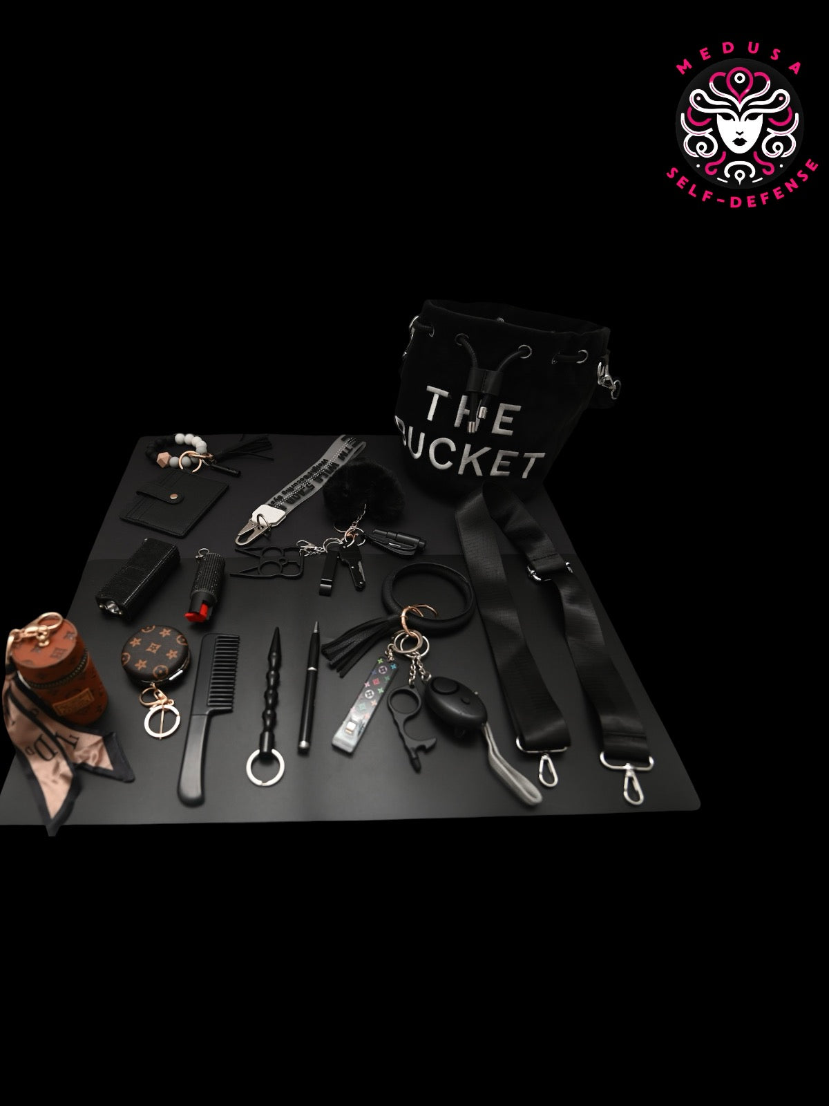 KIT SELF DEFENSE COMPLETO 20PZ NERO