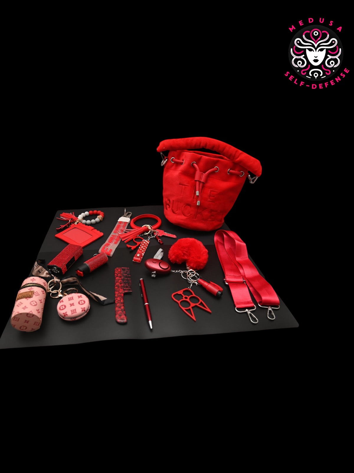 KIT SELF DEFENSE COMPLETO 20PZ ROSSO