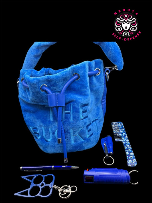 KIT SELF DEFENSE 5 PZ CON BUCKET BAG BLU