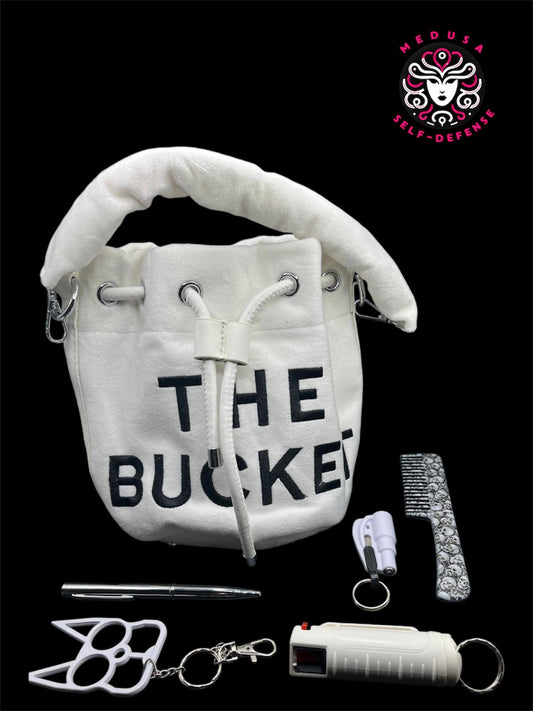 KIT SELF DEFENSE 5 PZ CON BUCKET BAG BIANCO